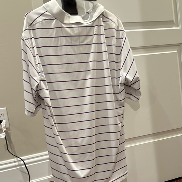 Striped White and Purple Men's Shirt - Picture 2 of 3